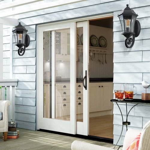 Outdoor Waterproof Glass Retro Wall Light Support Many Types Of Bulbs -2 Packs With Light Sensing - www.Shopthatapp.com