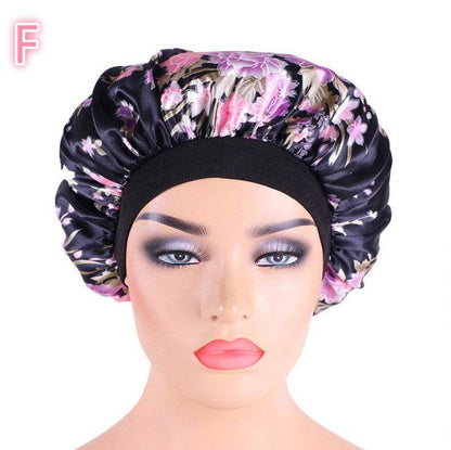 Beauty print Satin Silk Hair Bonnet for sleeping - www.Shopthatapp.com