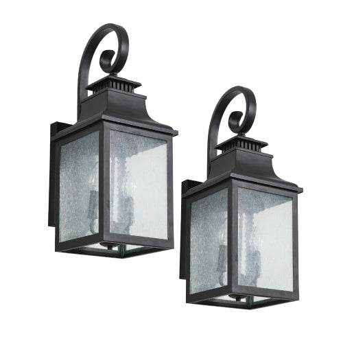 Large Outdoor Glass Wall Light Supports Many Types Of Bulbs -2 Packs - www.Shopthatapp.com