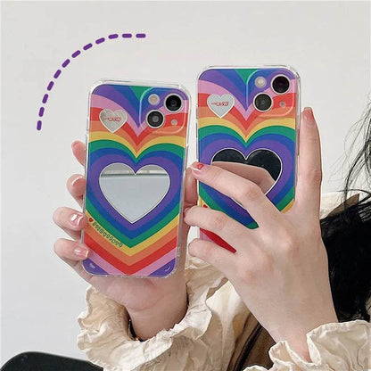 Rainbow Love Mirror Silicone Phone Case - www.Shopthatapp.com
