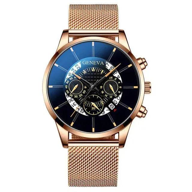 Alloy mesh calendar watch - www.Shopthatapp.com