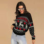 Christmas fawn Antics Reindeer Black  pullover sweater - www.Shopthatapp.com