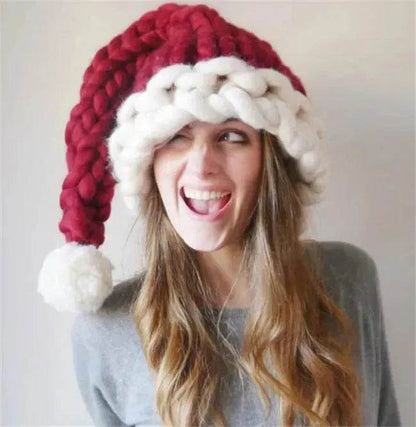 Christmas Plush Hat With Pompom Cute Winter Hat For Women Men Child - www.Shopthatapp.com