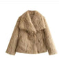 Winter Plush Open front Coat Thick lapel Outwear Faux Fur Coat women - www.Shopthatapp.com