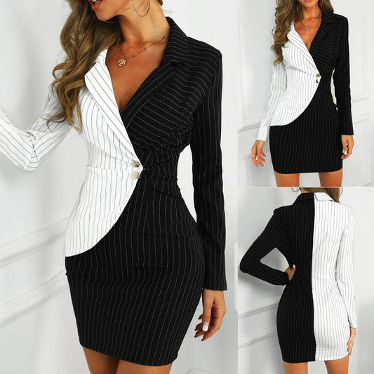 Fashion Suit Women Blazer Dress Turn Down Neck Long Sleeve - www.Shopthatapp.com