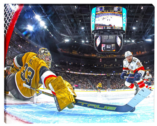 Adin Hill 16x20 Canvas Golden Knights Stick Save - H - www.Shopthatapp.com