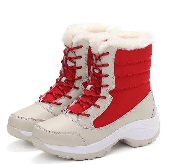 Winter Snow Boots Female High Ankle Waterproof Ladies Cotton Shoes Boots Plus Velvet Shoes - www.Shopthatapp.com