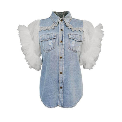 Denim Jacket Women Casual Sleeveless Lapel Style - www.Shopthatapp.com