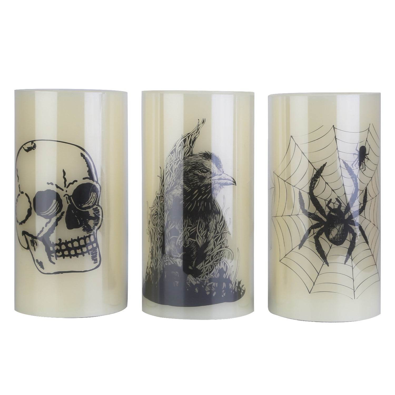 3 Pack Halloween Flameless Candle Lamp With Timer Setting Battery Operated Warm Orange Light Candles For Halloween Party Decoration - www.Shopthatapp.com