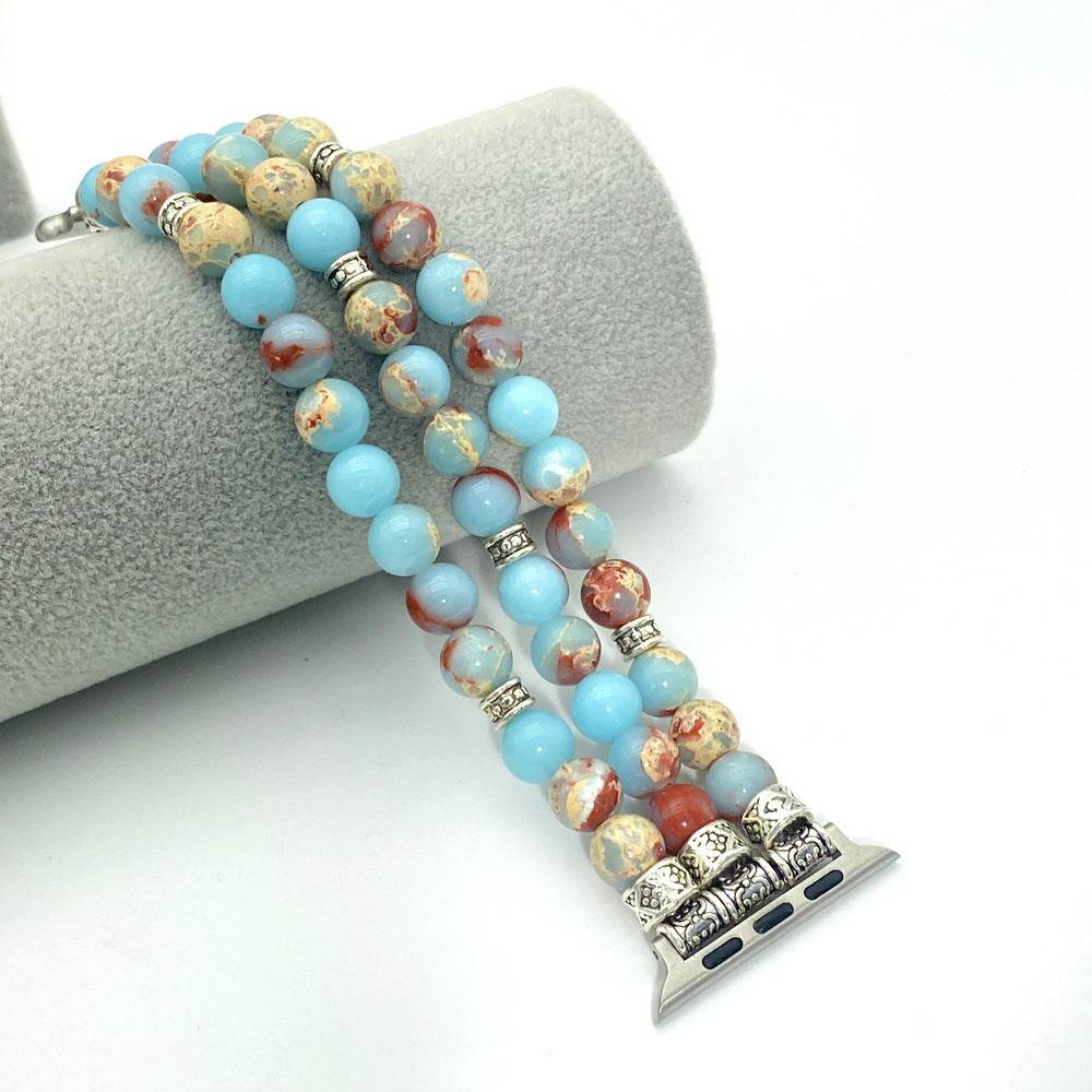 Simple And Versatile Beaded Bracelet smart watch strap - www.Shopthatapp.com