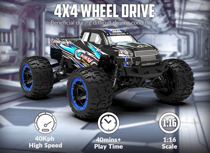 Racent Crossy 1/16 Scale 4x4 RC Monster Truck - 30mph Fast, High Speed, Off Road - www.Shopthatapp.com