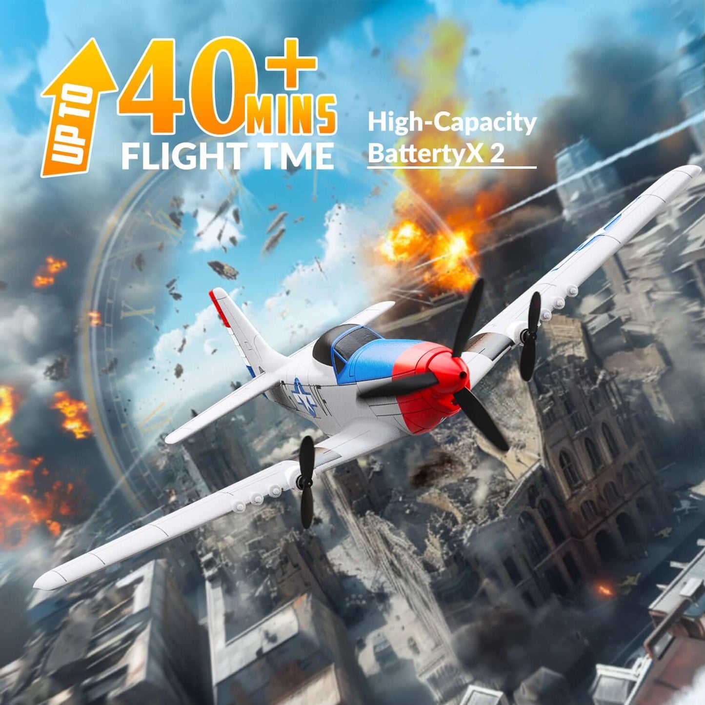 Volantex RC P51D 3CH RTF Airplane with Gyro – Beginner-Friendly RC Plane - www.Shopthatapp.com