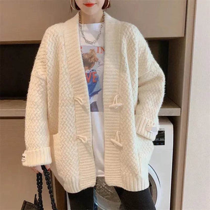 Autumn Winter Button Down Woolen Cashmere sweater Cardigan for women - www.Shopthatapp.com
