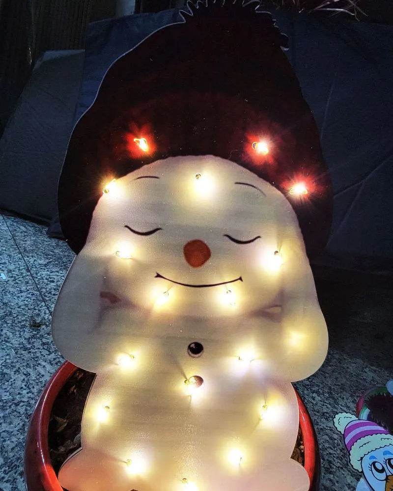 Christmas Scene Decoration With LED Lights Christmas Snowman Ornaments - www.Shopthatapp.com