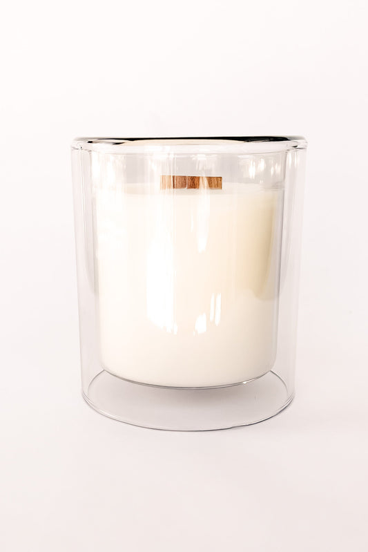 11 oz Fogged Jar Wood Wick Candle-Candles, etc-www.Shopthatapp.com-The Happy Home Line