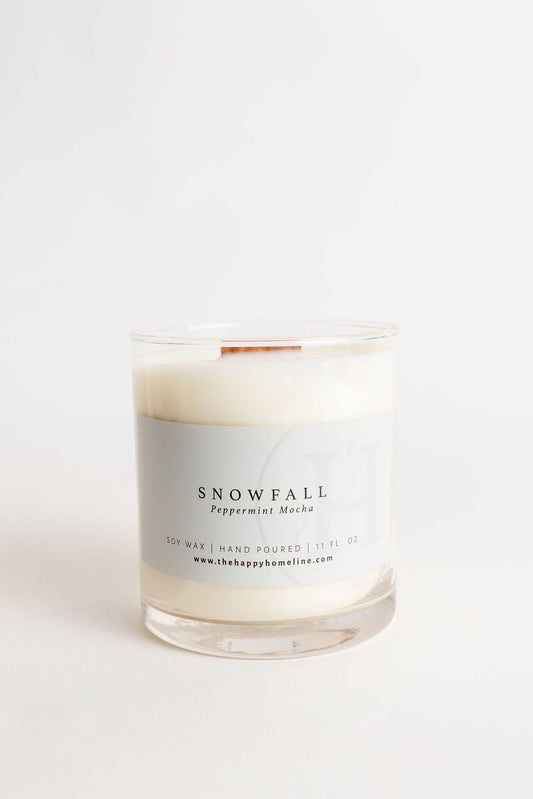 Bougie à mèche en bois Snowfall de 11 oz