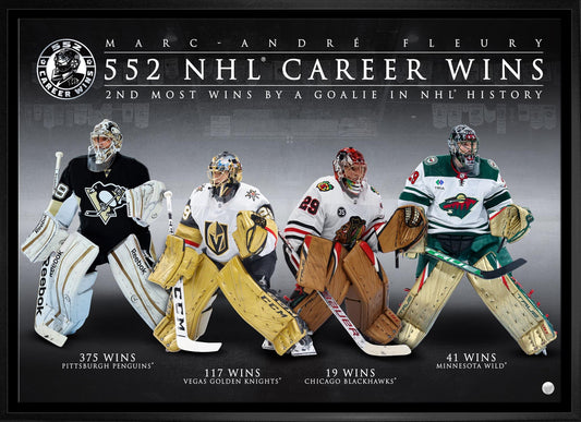 Marc-Andre Fleury Framed 20x29 Canvas 552 Career Wins - www.Shopthatapp.com