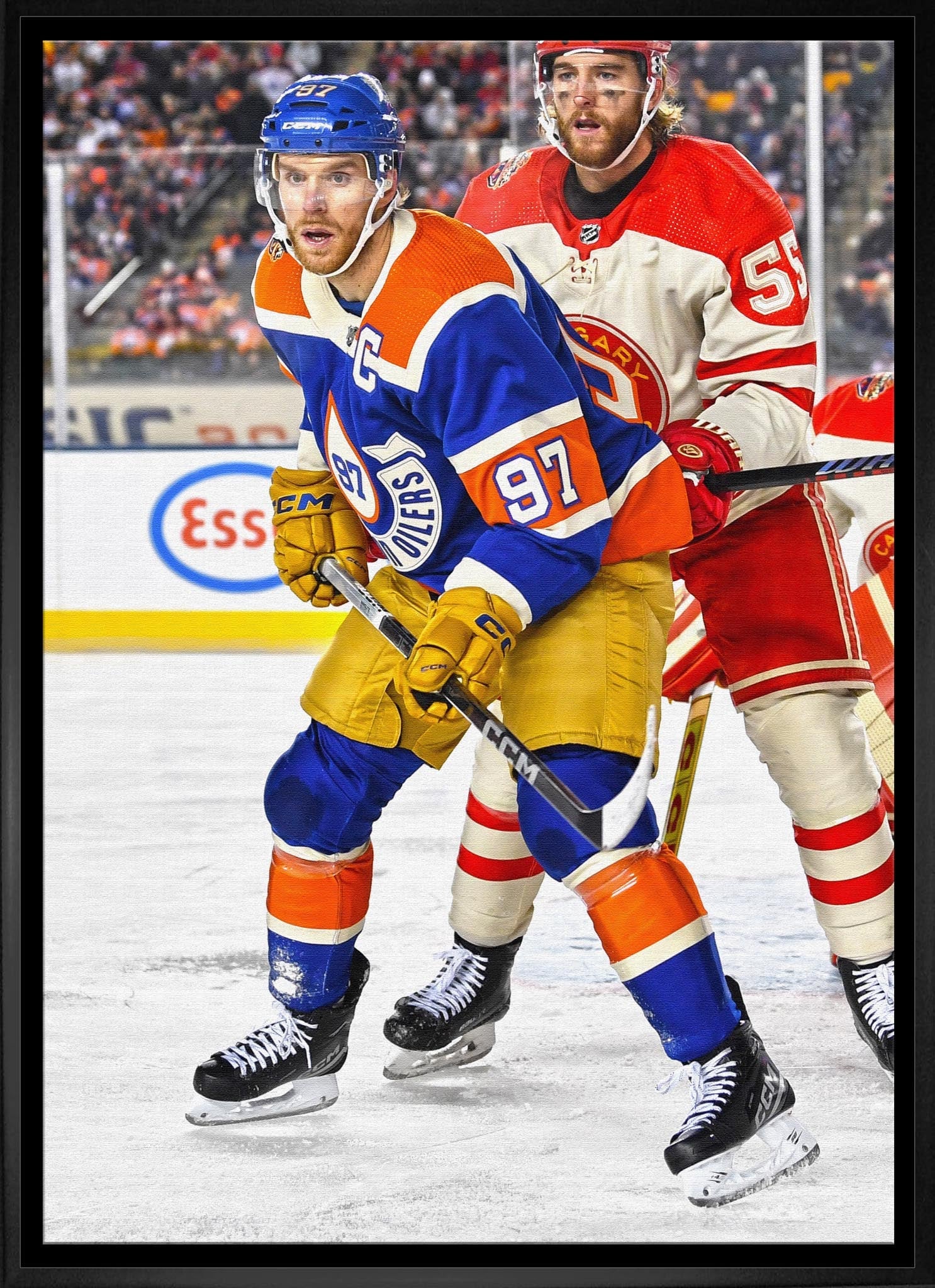 Connor McDavid Framed 20x29 Canvas Oilers 2023 Heritage Classic-V - www.Shopthatapp.com