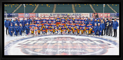 Edmonton Oilers Framed 12x29 Canvas 2023 Heritage Classic-H - www.Shopthatapp.com