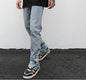 Ankle Snap Denim jeans Pant men straight leg - www.Shopthatapp.com