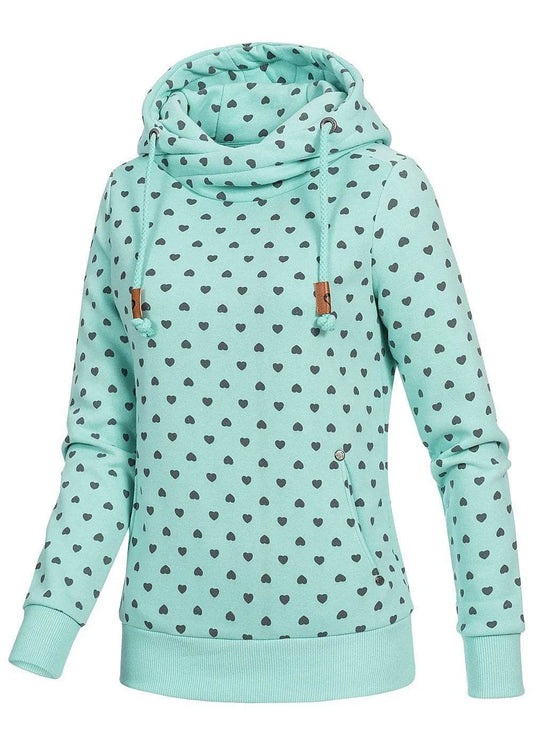 Women Printed loose hooded sweatshirt - www.Shopthatapp.com
