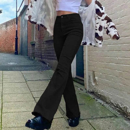 Brown High Waist Stretch Bootcut Jeans Women Casual Pants - www.Shopthatapp.com