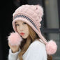 Women Cozy Knit Fleece-Feel Beanie With Ear Flaps Winter Hat Perfect For Skiing & Outdoor Activities - www.Shopthatapp.com