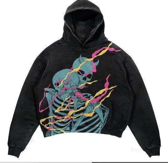 Men's And Women's Fashion Punk Design Fleece Printed Hoodie top - www.Shopthatapp.com