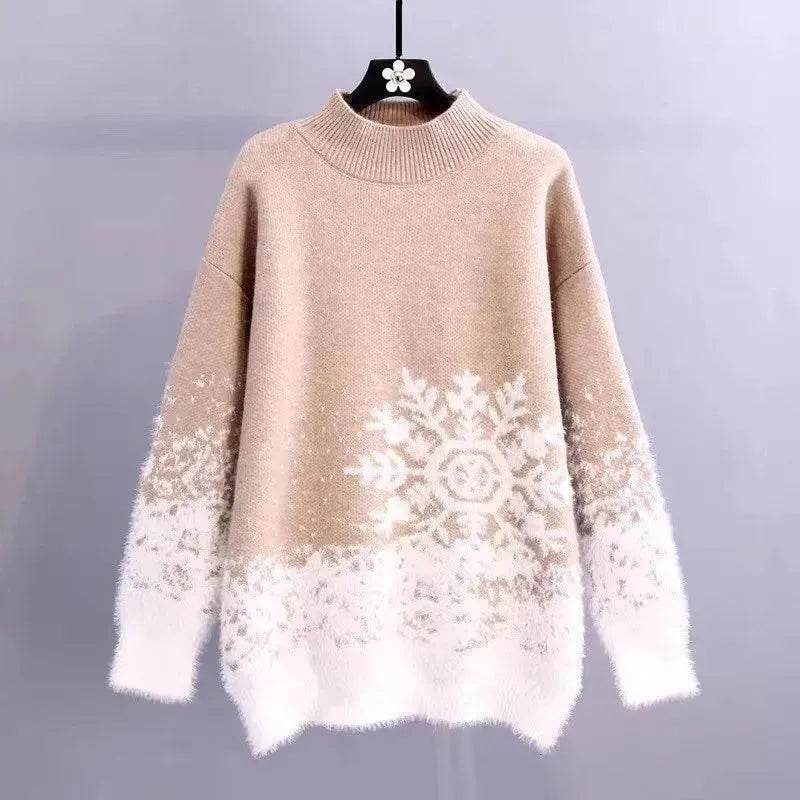 Ugly Christmas Knitted Women's Snowflake Sweater Top - www.Shopthatapp.com