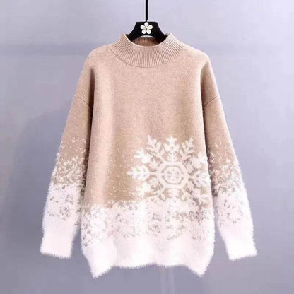 Ugly Christmas Knitted Women's Snowflake Sweater Top - www.Shopthatapp.com