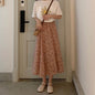 Casual Floral New Fresh High Waist Slimming Korean-style Midi A- Line Skirt - www.Shopthatapp.com