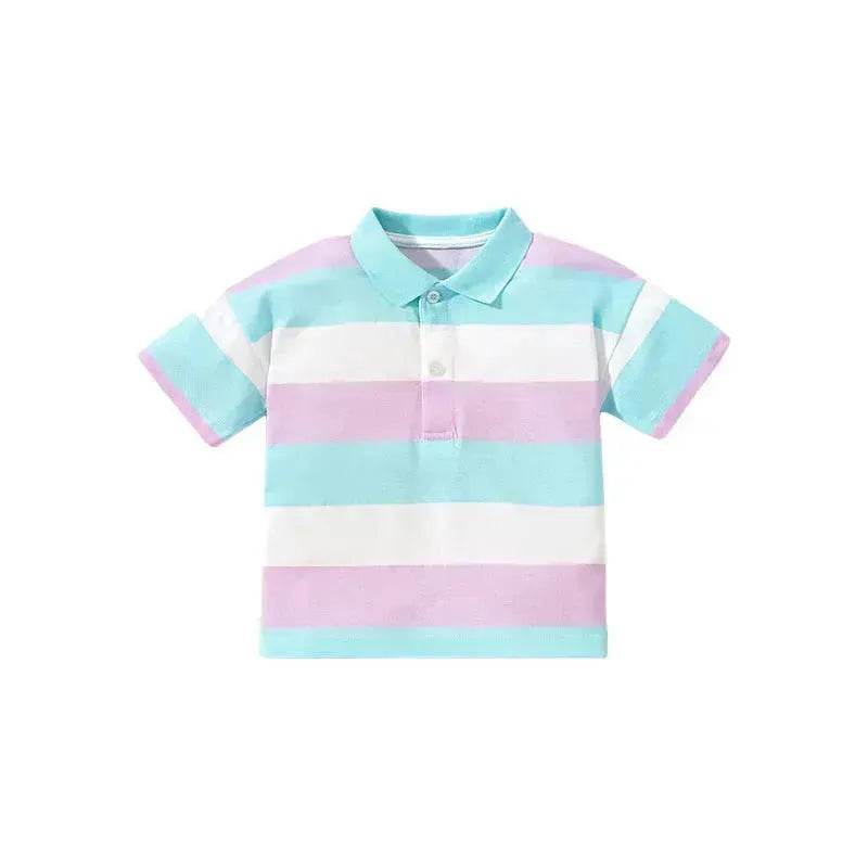 Polo Shirt  for boys Short Sleeve Striped  cotton shirt for baby boys - www.Shopthatapp.com