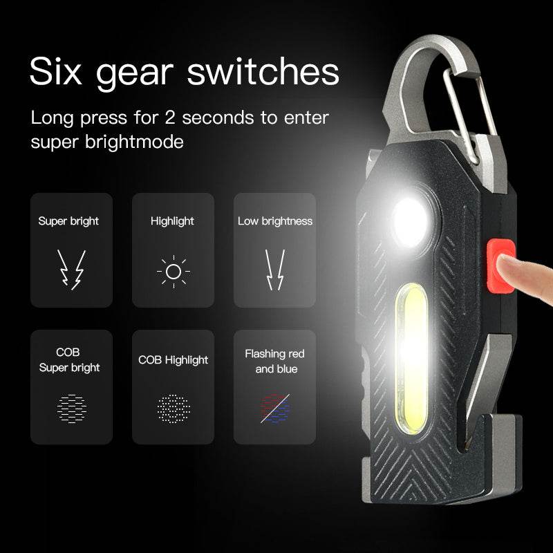 Multifunctional Charging Emergency Light Convenient Keychain Work Light COB High Bright Light Outdoor Camping LED Light - www.Shopthatapp.com