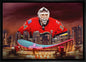 Miikka Kiprusoff 20x29 Framed Canvas Flames Skyline - www.Shopthatapp.com