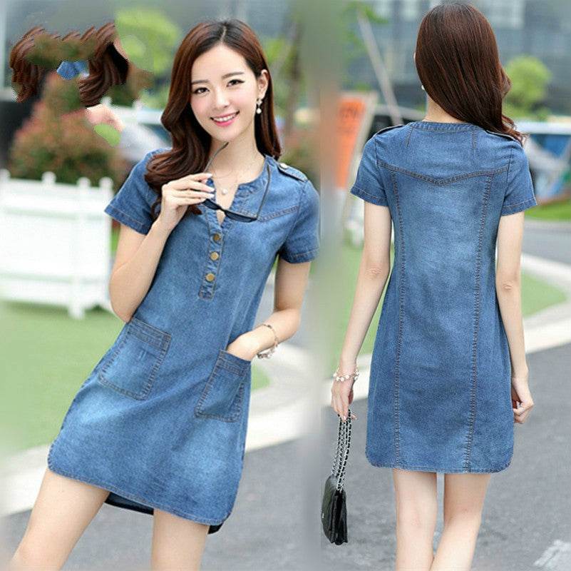 Casual  Denim Fashion Mini Jeans dress - www.Shopthatapp.com