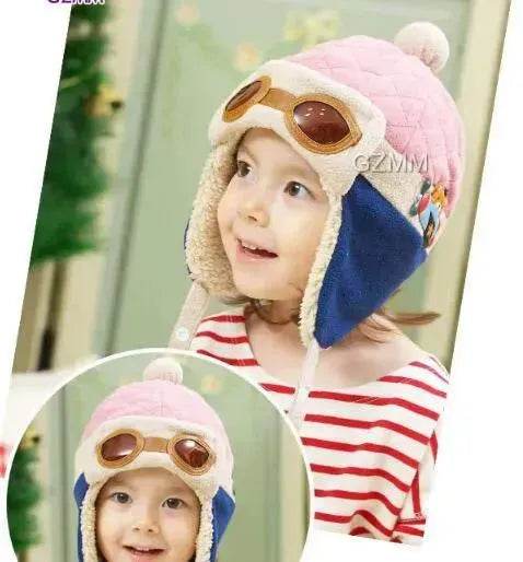 Baby and Toddler Winter hat Hooded Winter Pilot  Beanie Warm baby cap - www.Shopthatapp.com