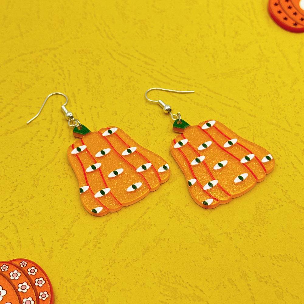 Halloween Day Ornament Colorful Ghost Eyes Funny Acrylic Earrings For Women - www.Shopthatapp.com