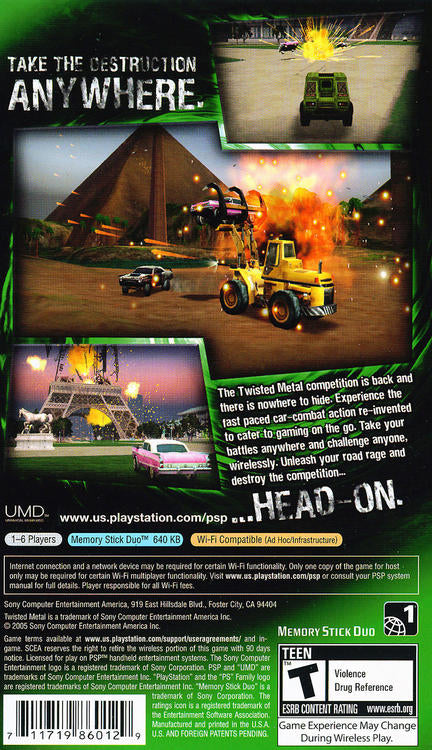 Twisted Metal: Head-On [Greatest Hits] (usagé) - www.Shopthatapp.com