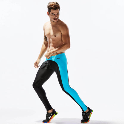 Men's color block Spandex sports yoga pants Long John Pant - www.Shopthatapp.com