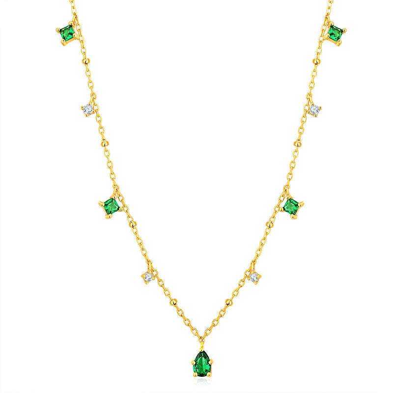 Generous water drop emerald zircon necklace - www.Shopthatapp.com