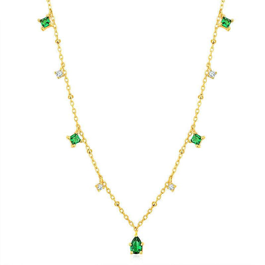 Generous water drop emerald zircon necklace - www.Shopthatapp.com