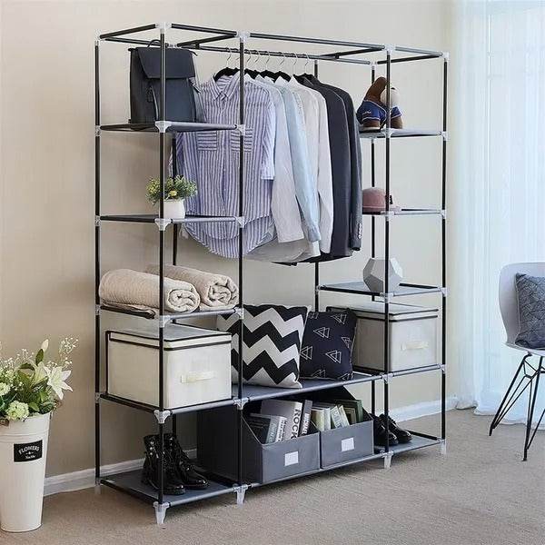 69 Portable Clothes Closet Wardrobe Storage Organizer With Non - www.Shopthatapp.com
