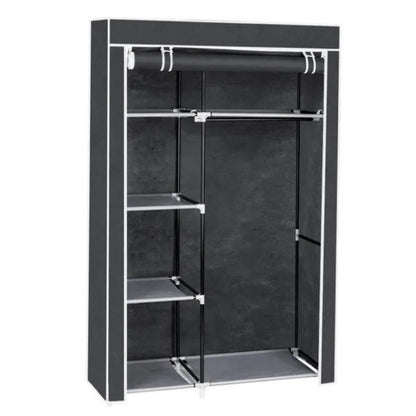 64 Portable Closet Storage Organizer Wardrobe Clothes Rack With Shelves Gray - www.Shopthatapp.com