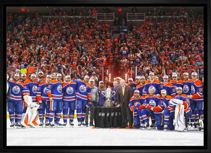 Edmonton Oilers 20x29 Framed Canvas Conference Final Trophy - www.Shopthatapp.com