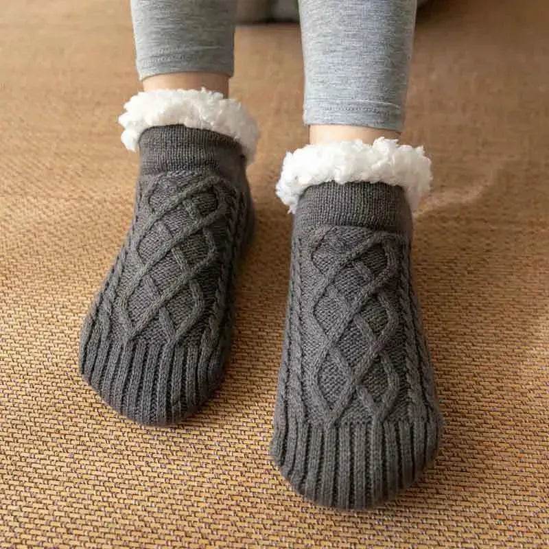 Winter Knitted Plush Floor Socks Home Warm Non-slip Carpet Socks Women - www.Shopthatapp.com