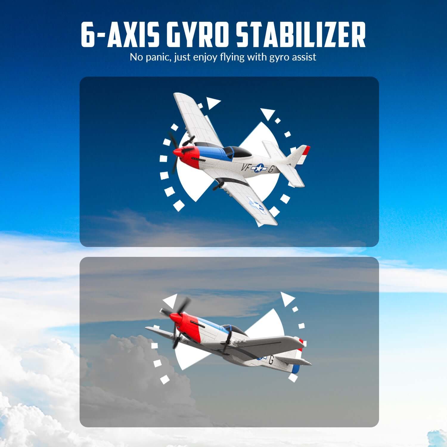 Volantex RC P51D 3CH RTF Airplane with Gyro – Beginner-Friendly RC Plane - www.Shopthatapp.com