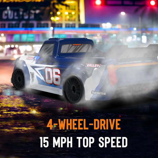 Racent 1:14 Drift RC Car for Kids, 4WD 2.4Ghz with LED Lights, Dual Battery - www.Shopthatapp.com