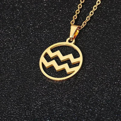 12 Constellation Necklace Accessories Stainless Steel Necklace - www.Shopthatapp.com
