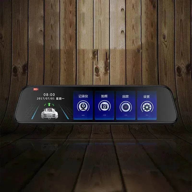 12-inch Smart Voice-activated  Car Rearview Mirror Tachograph, 170 wide angle,  Dashcam Camera Recorder. Front and Back view dual Camera. - www.Shopthatapp.com