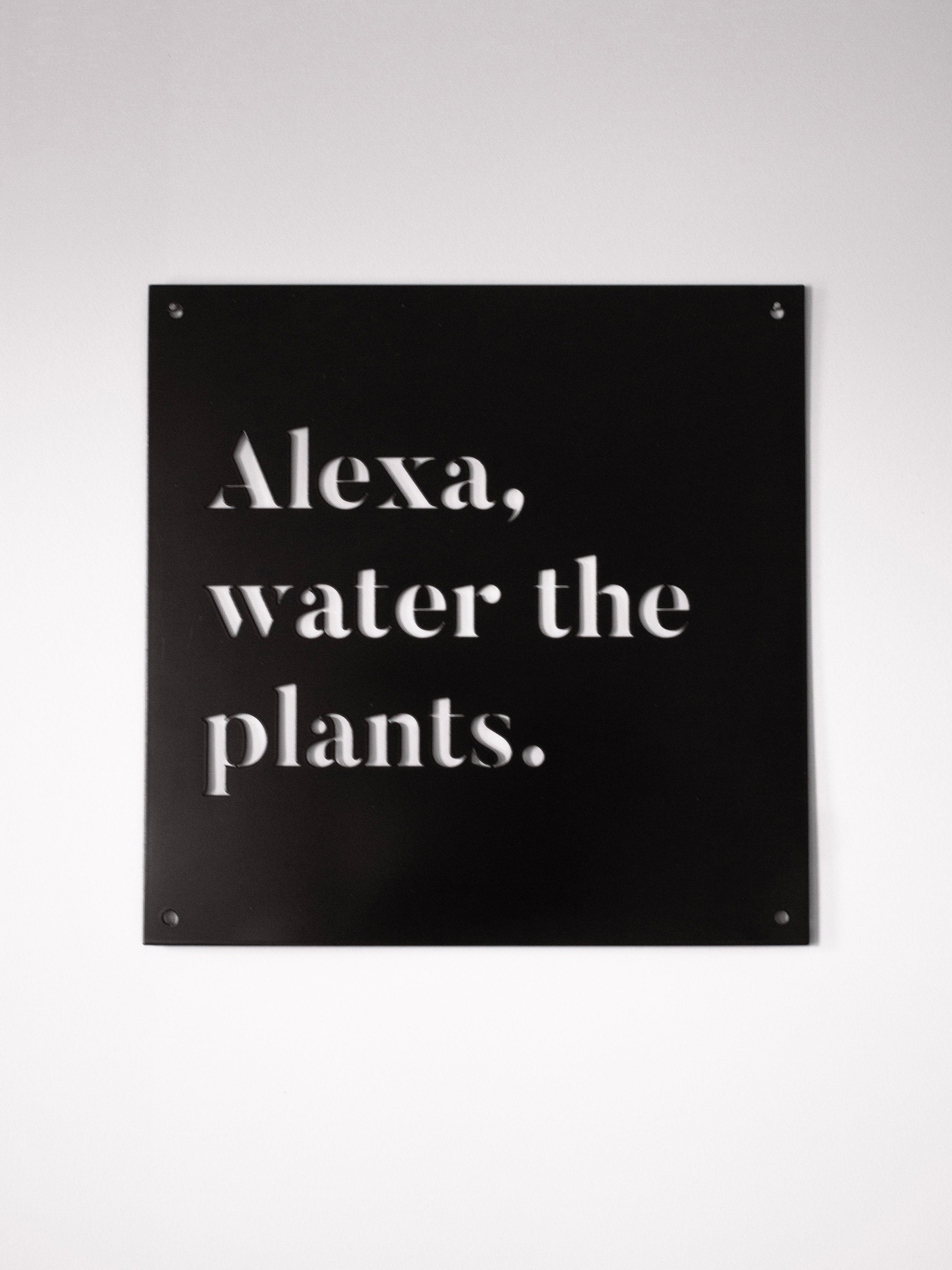 12" x 12" Alexa, Water the Plants - www.Shopthatapp.com